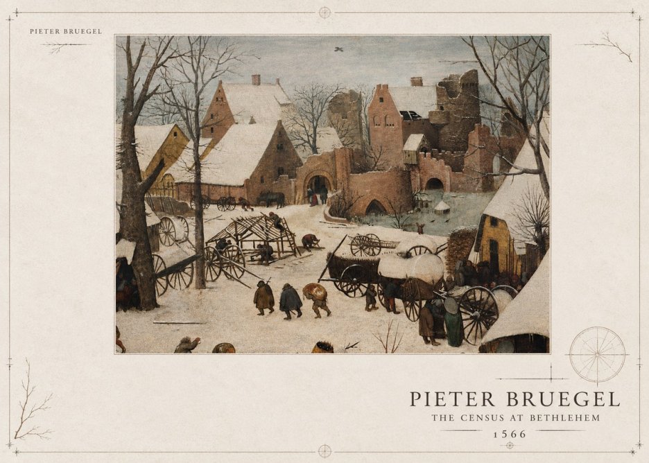 Pieter Bruegel The Census at Bethlehem I No3 - Poszter