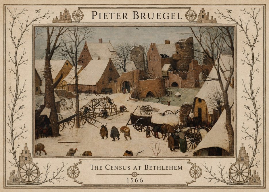 Pieter Bruegel The Census at Bethlehem I No6 - Poszter