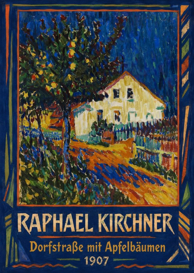 Raphael Kirchner Dorfstraße Mit Apfelbäumen No1 - Poszter