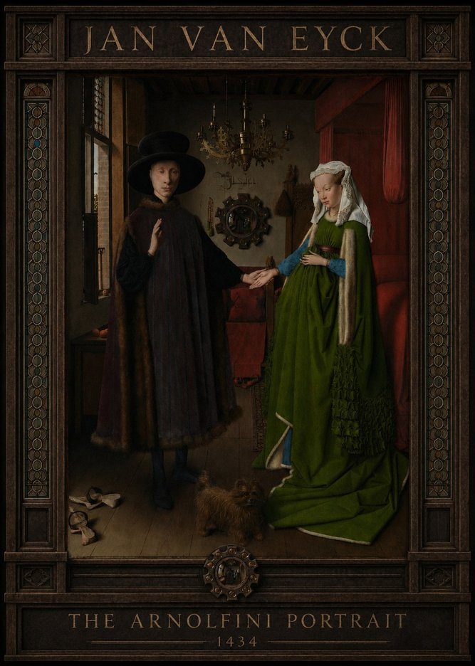 Jan van Eyck The Arnolfini Portrait II No3 - Poszter