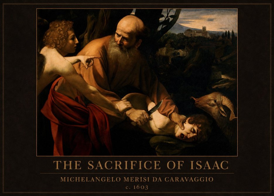 Michelangelo Merisi da Caravaggio The Sacrifice of Isaac I No5 - Poszter