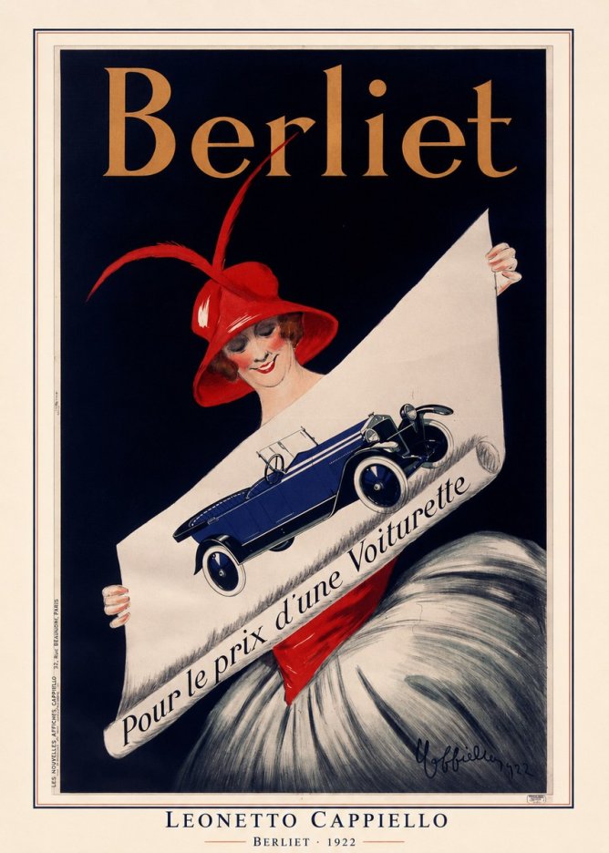 Leonetto Cappiello Berliet - Pour Le Prix D'une Voiturette No6 - Poszter