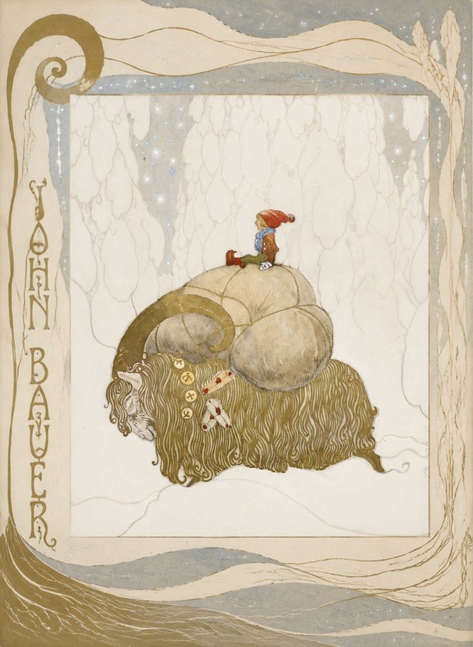 John Bauer The Boy and the Musk Ox No6 - Poszter