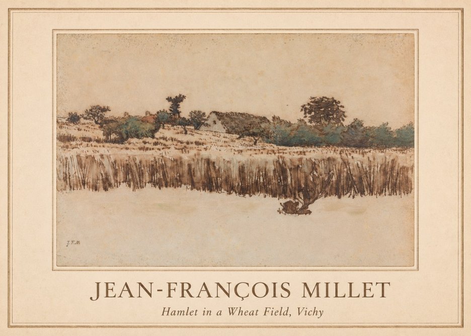 Jean-François Millet Hamlet in a Wheat Field, Vichy No1 - Poszter