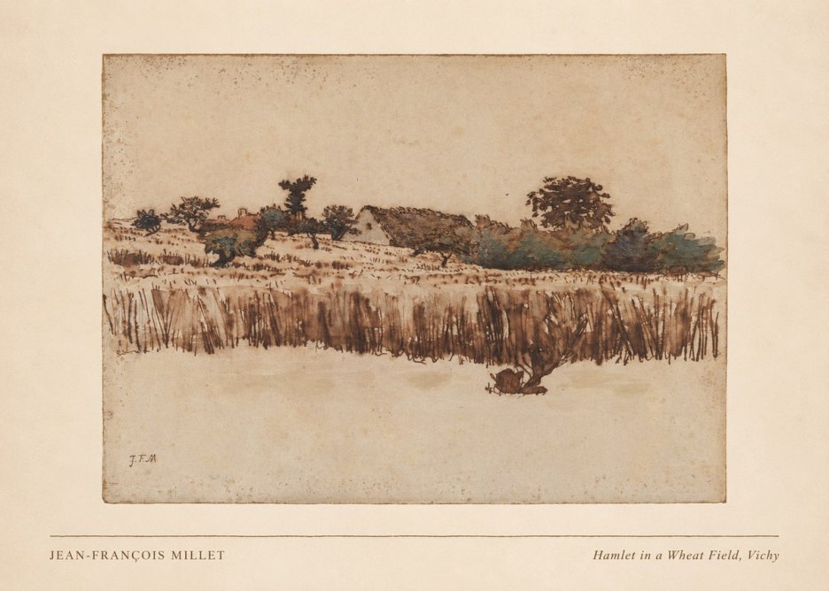 Jean-François Millet Hamlet in a Wheat Field, Vichy No3 - Poszter
