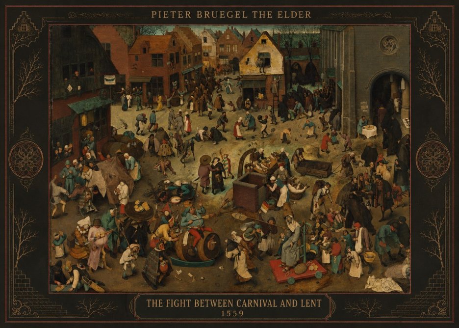 Pieter Bruegel The Fight Between Carnival and Lent II No4 - Poszter