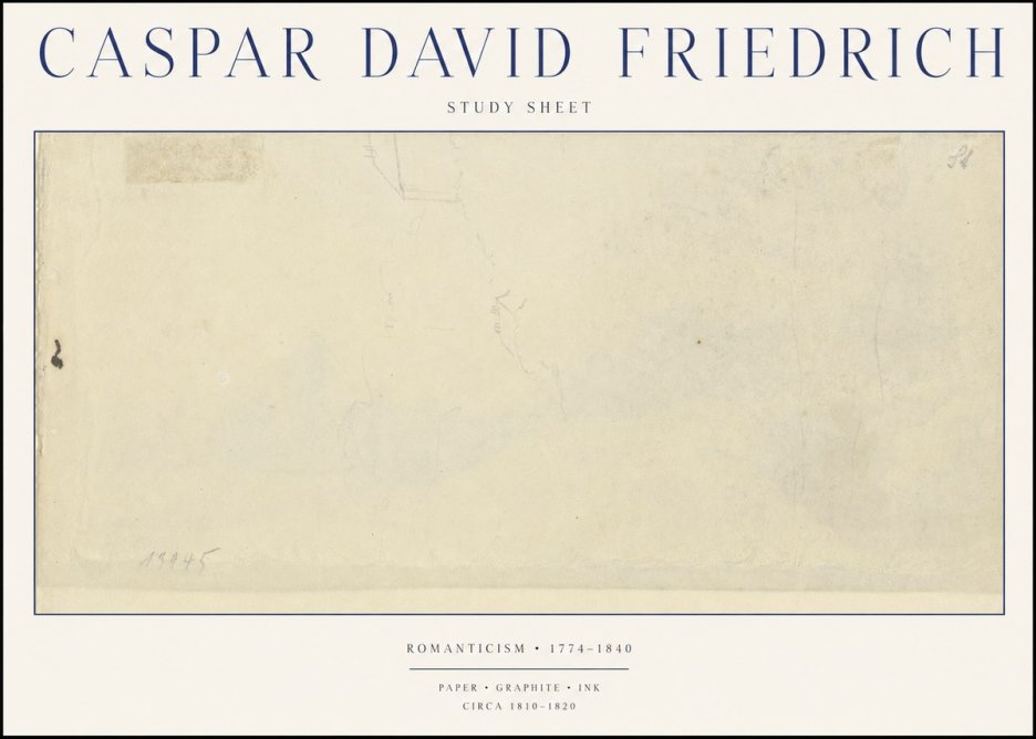 Caspar David Friedrich Study Sheet No1 - Poszter