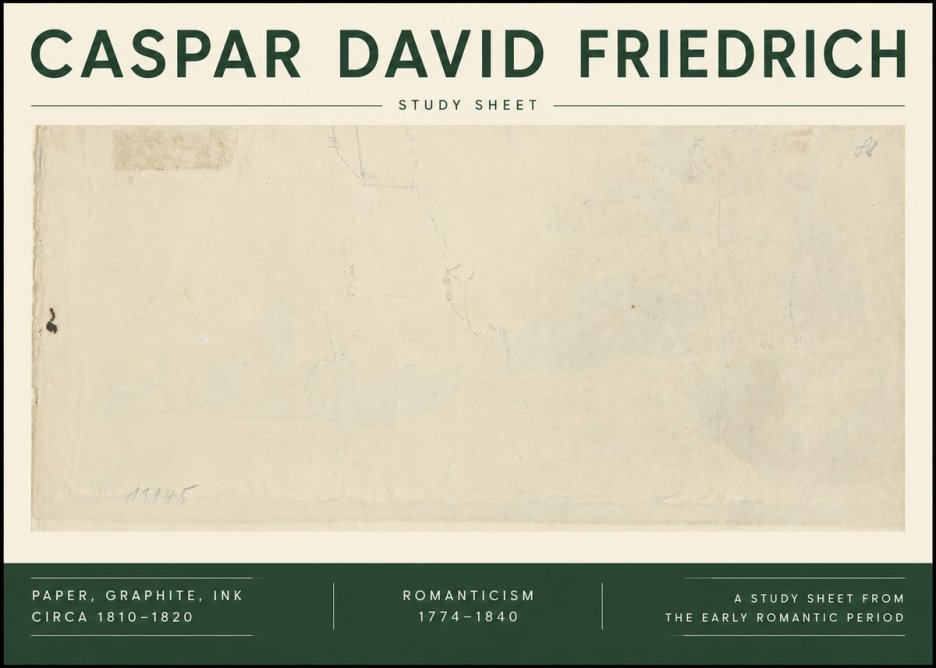 Caspar David Friedrich Study Sheet No6 - Poszter