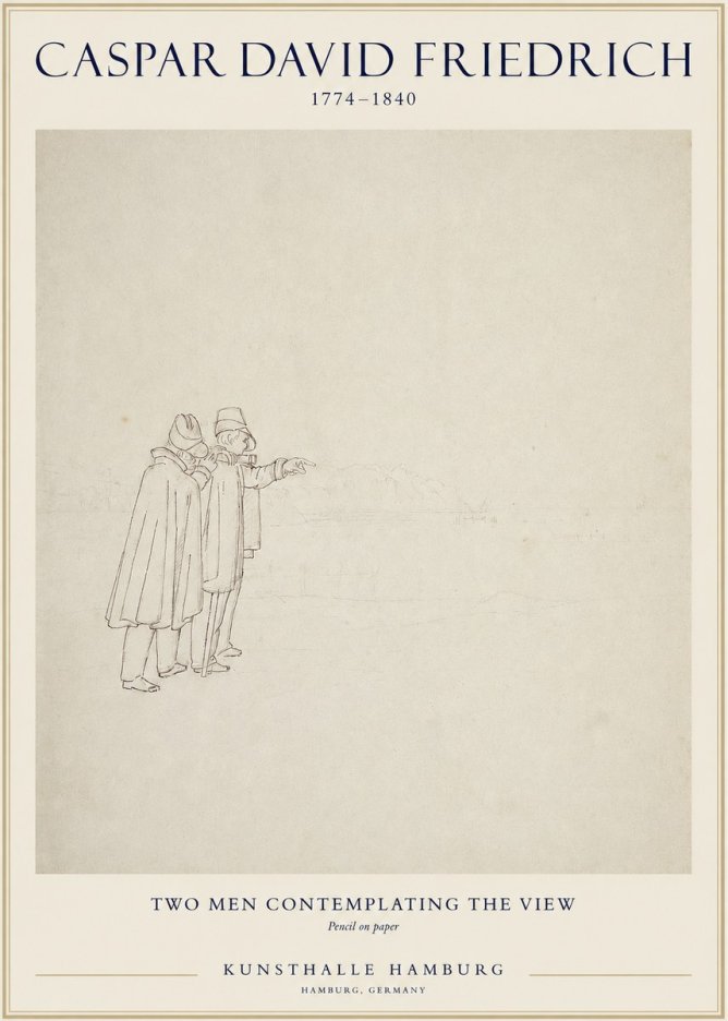Caspar David Friedrich Two Men Contemplating the View No1 - Poszter