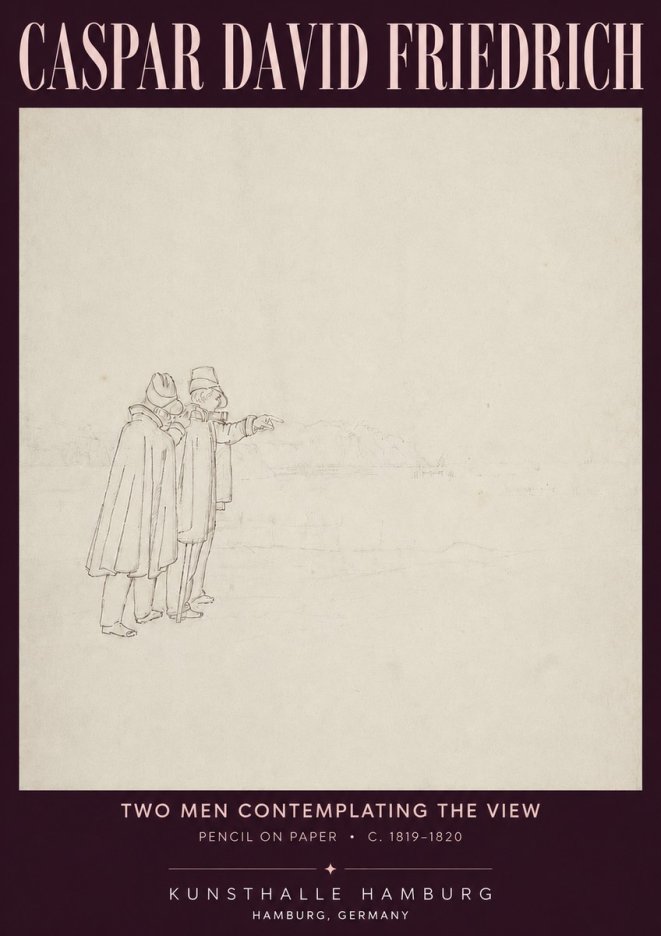 Caspar David Friedrich Two Men Contemplating the View No4 - Poszter