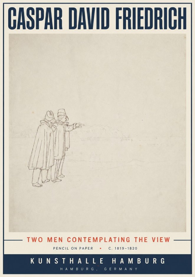 Caspar David Friedrich Two Men Contemplating the View No5 - Poszter