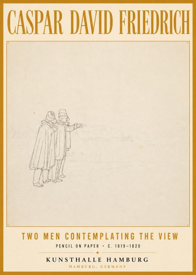 Caspar David Friedrich Two Men Contemplating the View No6 - Poszter