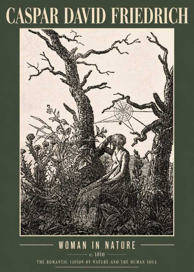Caspar David Friedrich Woman in Nature No4 - Poszter