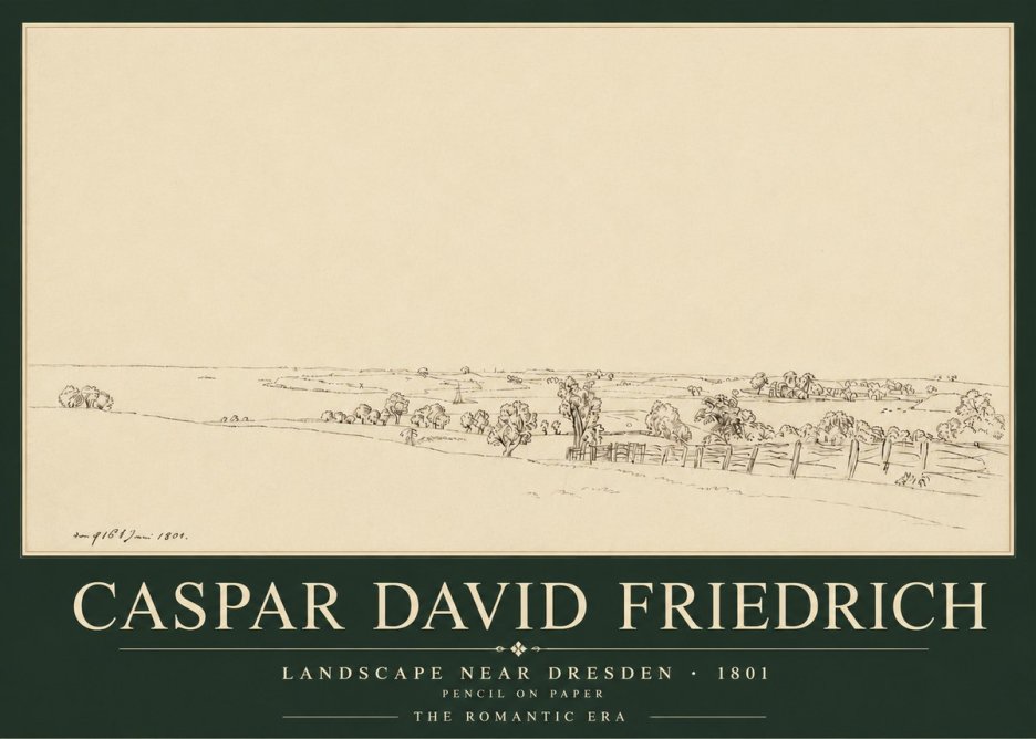 Caspar David Friedrich View of the Countryside Near Dresden No5 - Poszter