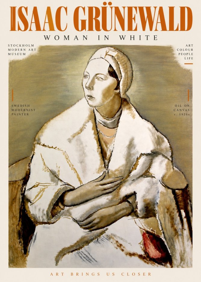 Isaac Grünewald The Woman in White No5 - Poszter