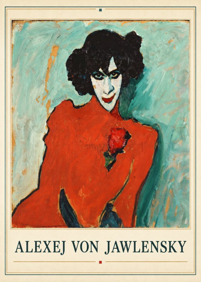 Alexej von Jawlensky Woman with Red Rose No4 - Poszter