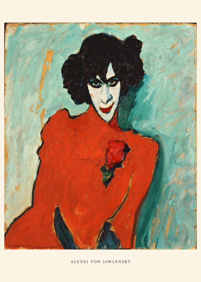 Alexej von Jawlensky Woman with Red Rose No6 - Poszter