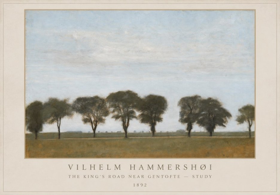 Vilhelm Hammershøi The King's Road Near Gentofte - Study No1 - Poszter