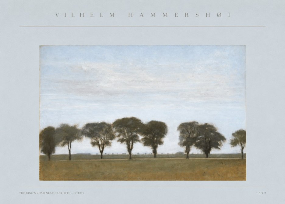 Vilhelm Hammershøi The King's Road Near Gentofte - Study No3 - Poszter
