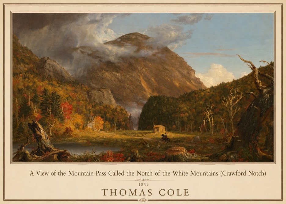 Thomas Cole A View of the Mountain Pass Called the Notch of the White Mountains (Crawford Notch) I No1 - Poszter