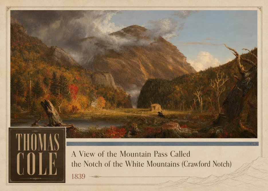 Thomas Cole A View of the Mountain Pass Called the Notch of the White Mountains (Crawford Notch) I No2 - Poszter