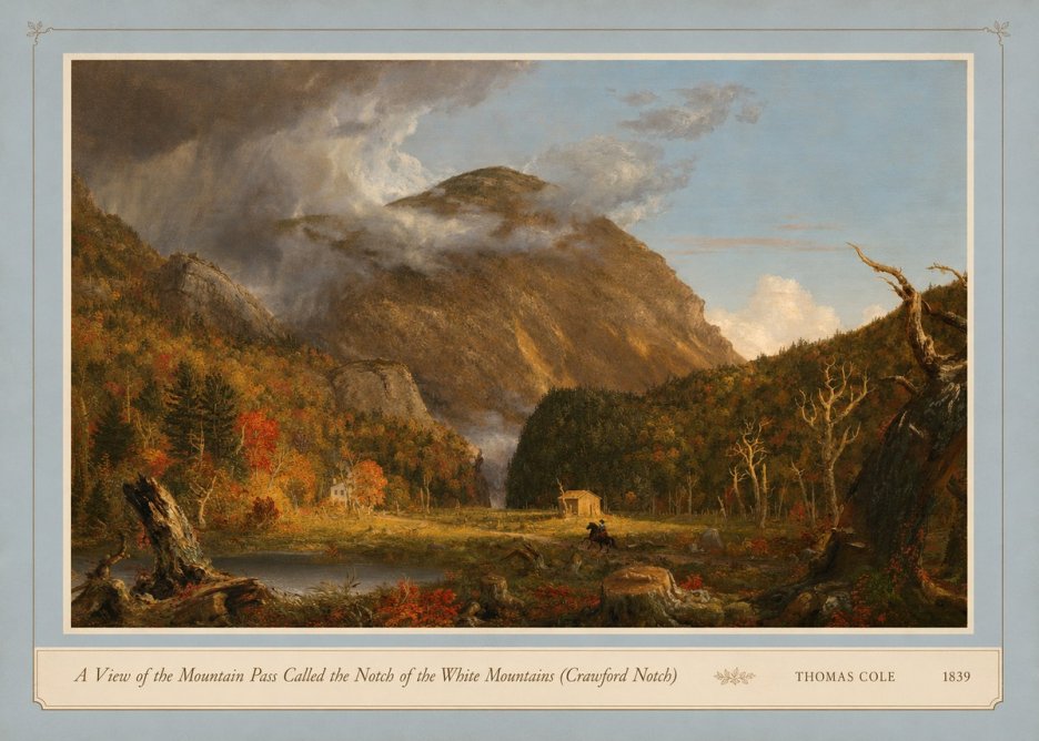 Thomas Cole A View of the Mountain Pass Called the Notch of the White Mountains (Crawford Notch) I No4 - Poszter