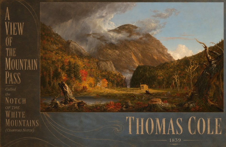 Thomas Cole A View of the Mountain Pass Called the Notch of the White Mountains (Crawford Notch) I No6 - Poszter