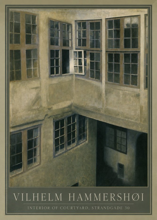 Vilhelm Hammershøi Interior of Courtyard, Strandgade 30 No1 - Poszter