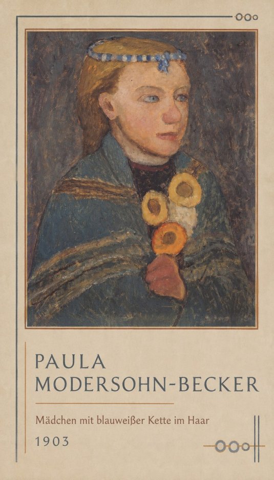 Paula Modersohn-Becker Mädchen Mit Blauweißer Kette Im Haar No1 - Poszter