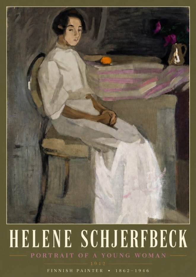 Helene Schjerfbeck Portrait of a Young Woman No3 - Poszter