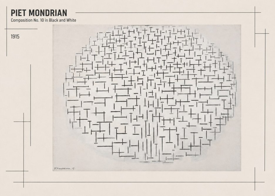 Piet Mondrian Composition 10 in Black and White No2 - Poszter