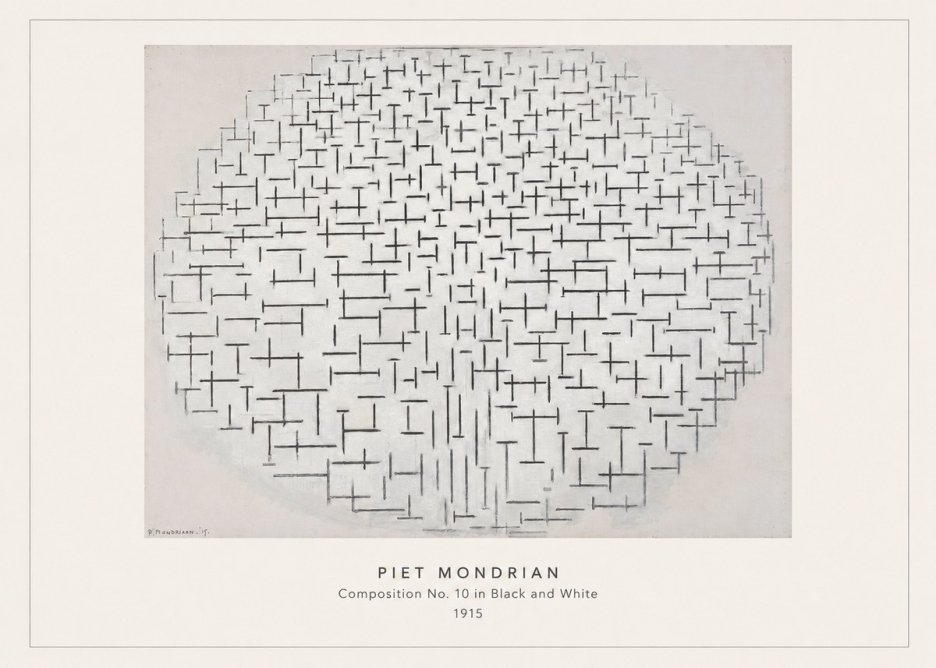 Piet Mondrian Composition 10 in Black and White No4 - Poszter