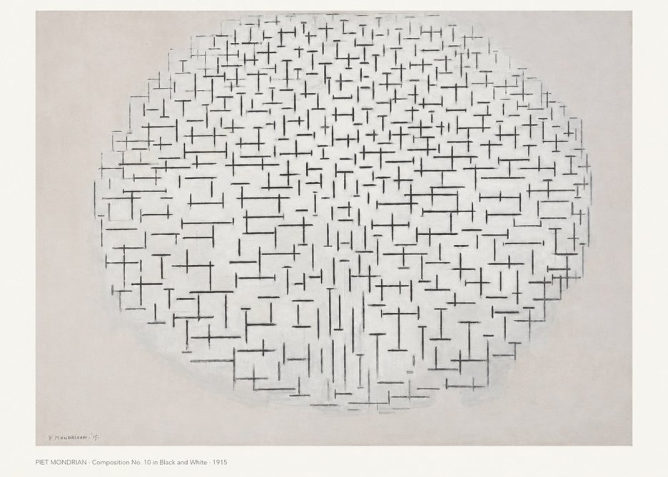 Piet Mondrian Composition 10 in Black and White No6 - Poszter