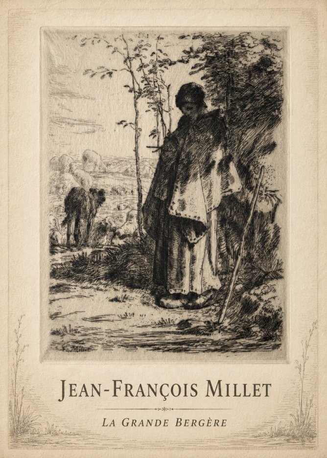 Jean-François Millet La Grande Bergère No3 - Poszter