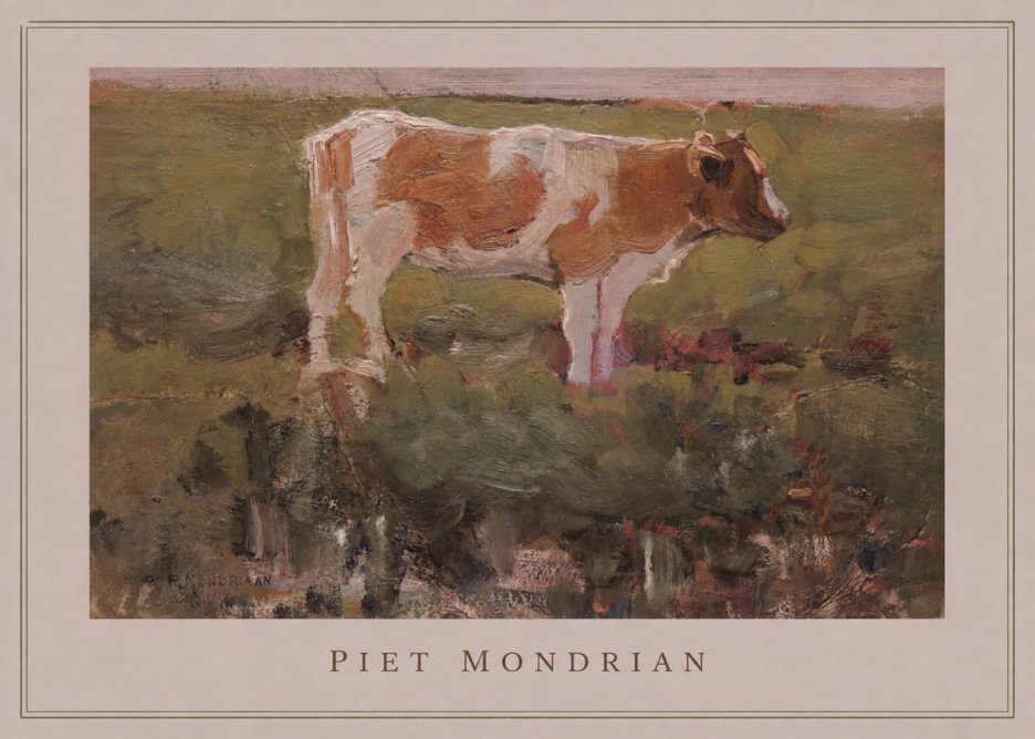 Piet Mondrian Cow No3 - Poszter