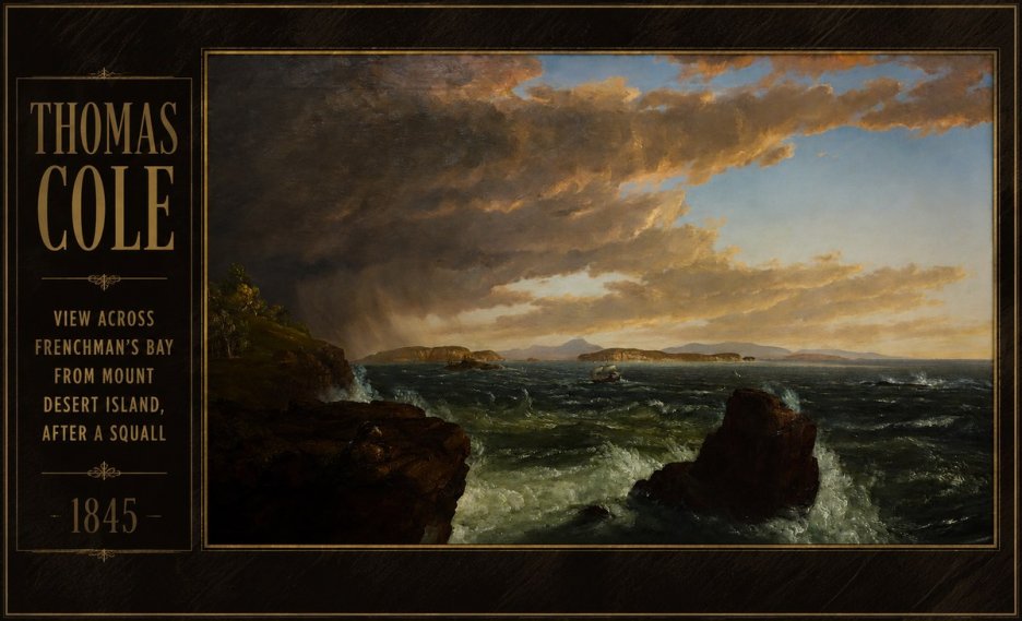 Thomas Cole View Across Frenchman's Bay from Mount Desert Island, After a Squall I No4 - Poszter