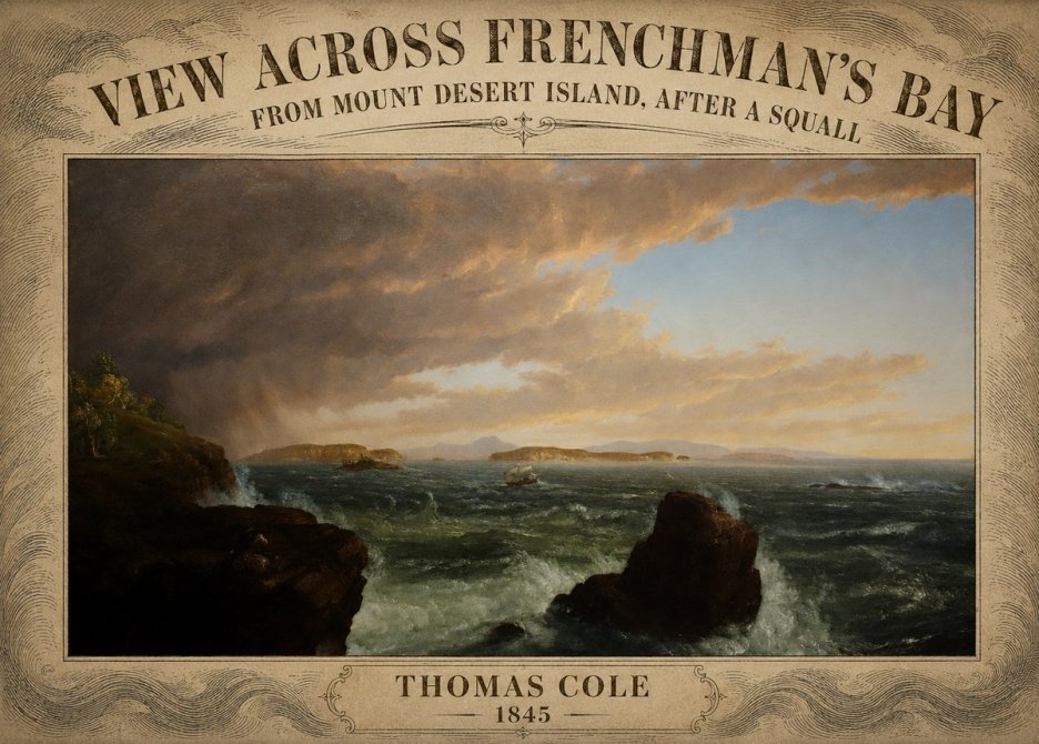 Thomas Cole View Across Frenchman's Bay from Mount Desert Island, After a Squall I No5 - Poszter
