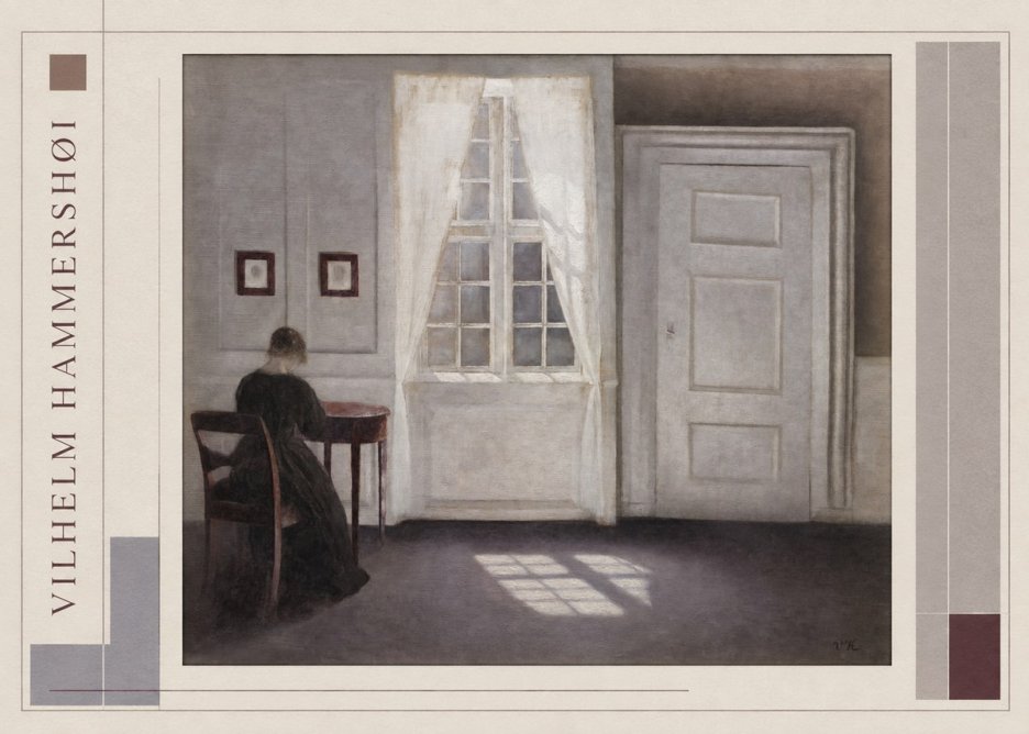 Vilhelm Hammershøi Interior with a Woman at a Table No2 - Poszter