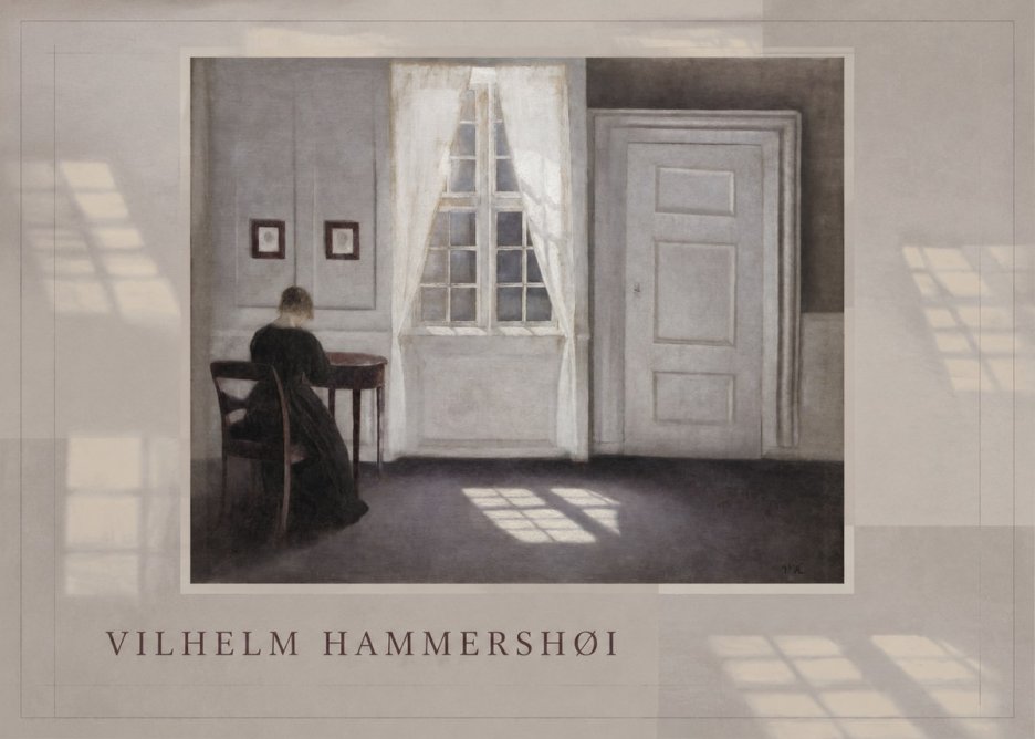 Vilhelm Hammershøi Interior with a Woman at a Table No3 - Poszter
