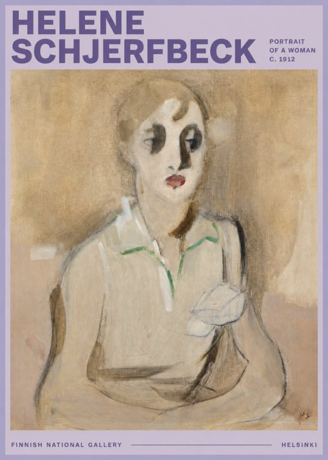 Helene Schjerfbeck Portrait of a Woman I No3 - Poszter