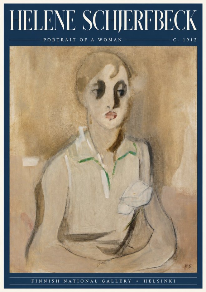 Helene Schjerfbeck Portrait of a Woman I No5 - Poszter