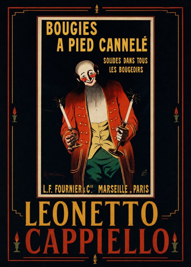 Leonetto Cappiello Bougies a Pied Cannelé No5 - Poszter