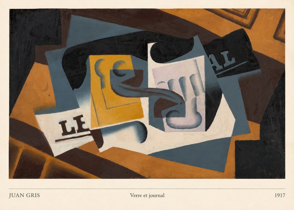 Juan Gris Verre Et Journal No6 - Poszter