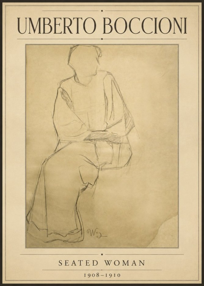 Umberto Boccioni Seated Woman No1 - Poszter