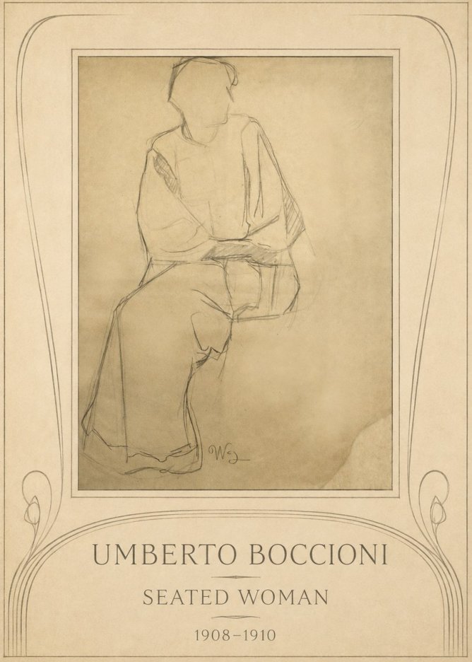 Umberto Boccioni Seated Woman No3 - Poszter