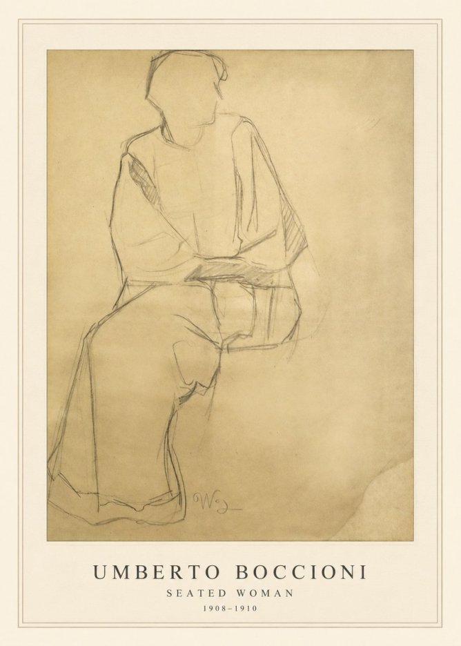 Umberto Boccioni Seated Woman No4 - Poszter