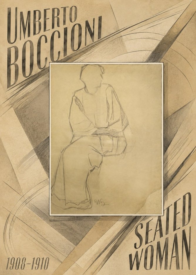 Umberto Boccioni Seated Woman No6 - Poszter