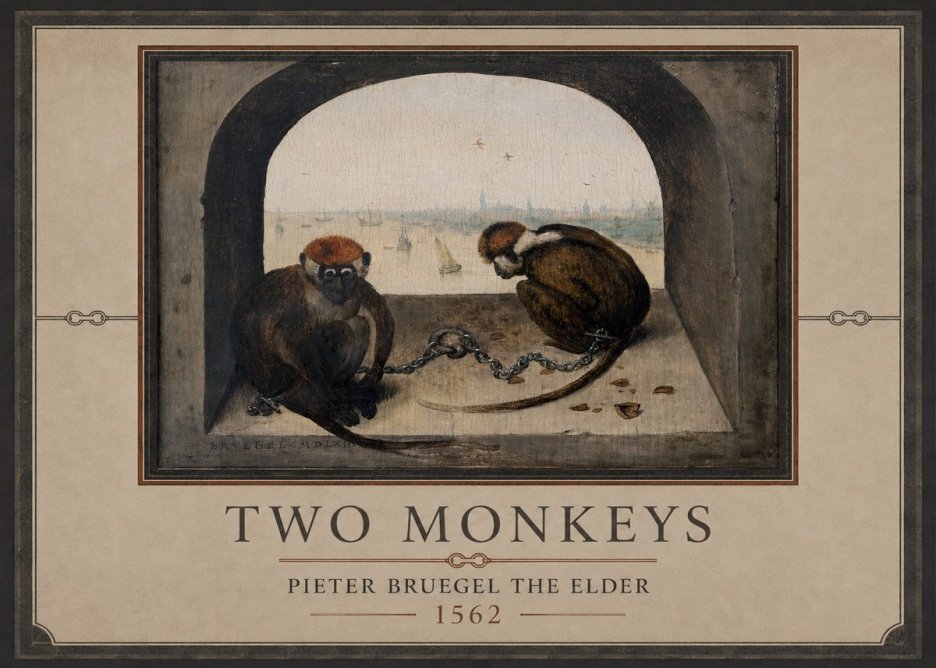 Pieter Bruegel Two Monkeys II No1 - Poszter