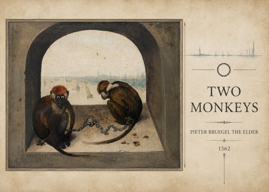 Pieter Bruegel Two Monkeys II No3 - Poszter