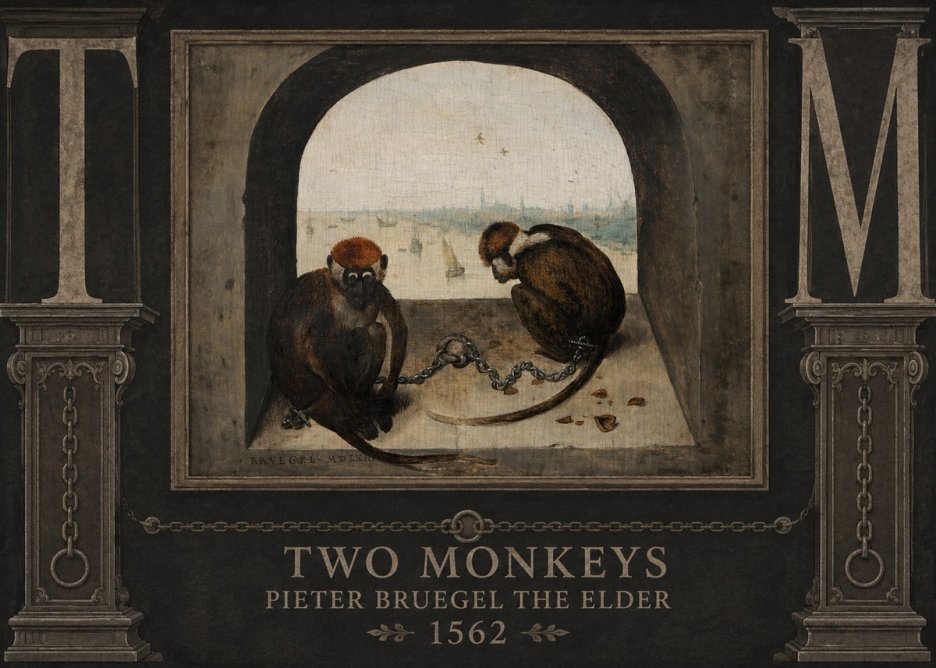 Pieter Bruegel Two Monkeys II No6 - Poszter